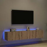 TV Wall Cabinet with LED 2 pcs Artisan Oak 80 x 35 x 31 cm 863107