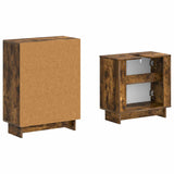 2 Piece Bathroom Cabinet Set EDE Smoked Oak Engineered Wood 3417581