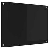 Kitchen Backsplash Black 80 x 60 cm Tempered Glass 42018037