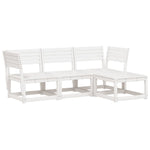 ZNTS 4 Piece Garden Lounge Set White Solid Wood Pine 3216906