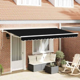 Retractable Awning Manual Black 400x200 cm Fabric 3329853