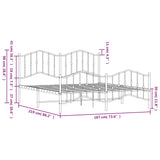 Metal Bed Frame without Mattress with Footboard Black 183x213cm 373812