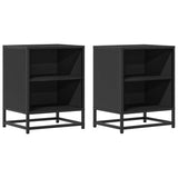 Bedside Cabinets 2 pcs Black 40x31x50 cm Engineered Wood and Metal 848700