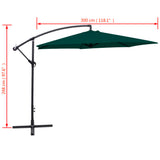 Cantilever Garden Parasol 3 m Green 42200