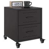 ZNTS Bedside Cabinet Black 36x39x43.5 cm Steel 846626