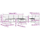 Outdoor Sofa Set 6 pcs Natural Solid Acacia Wood 3385010