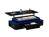 Lift-Top Coffee Table, Highgloss Centre Table with 1 drawers & LED lights, Hidden storage space, N605P388254B