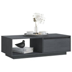 Coffee Table Grey 110x50x33.5 cm Solid Pinewood 809884