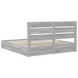 Storage Bed Grey Sonoma 180 x 200 cm Engineered Wood 3411882