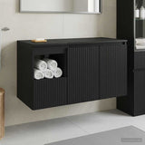Bathroom Furniture Set 2 pcs Black Engineered Wood 3404115