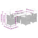 7 Piece Garden Dining Set with Cushions Brown Poly Rattan 3212490
