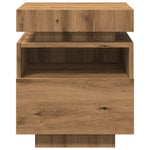 ZNTS Bedside Cabinet with LED Lights Artisan Oak 40x39x48.5 cm 857660