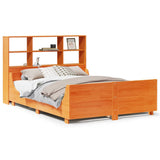Bookcase Bed without Mattress Wax Brown 140x200 cm Solid Wood 3323808