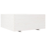 Garden Planter White 110x110x49.5 cm Solid Wood Pine 3282545