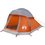 ZNTS Camping Tent Dome 1-Person Grey and Orange Waterproof 94790