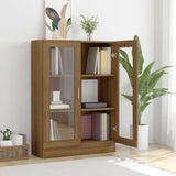 Vitrine Cabinet Brown Oak 82.5x30.5x115 cm Engineered Wood 815620