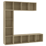 3 Piece Book/TV Cabinet Set Sonoma Oak 180x30x180 cm 278791