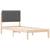 Bed Frame with Upholstered Headboard Dark Grey 75 x 190 cm 878090