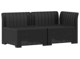 2-Seater Garden Sofa Rattan Look PP Anthracite 8011920