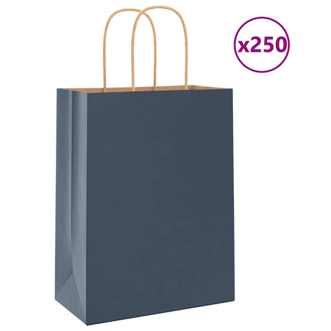 ZNTS Paper Bags 250 pcs with Handles Blue 21x11x28 cm 4101699