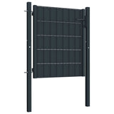 Fence Gate PVC and Steel 100x81 cm Anthracite 145232