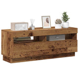 TV Cabinet with LED Lights Old Wood 100x35x40 cm Engineered Wood 856355