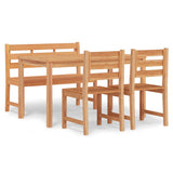 4 Piece Garden Dining Set Solid Wood Teak 3157194