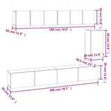 6 Piece TV Cabinet Set Concrete Grey Engineered Wood 3114617