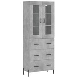 Highboard Concrete Grey 69.5x34x180 cm Engineered Wood 3198413