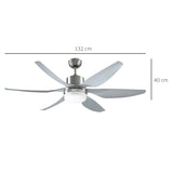 Reversible Ceiling Fan with Light, 6 Blades Indoor Modern Mount LED Lighting Fan with Remote T3398P341458