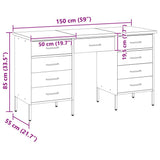 Work Cabinet with Drawer 3 pcs Red Engineered Wood and Steel 3321377