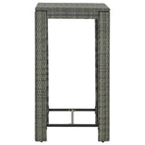 5 Piece Garden Bar Set with Cushions Poly Rattan Grey 3095407