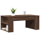 ZNTS Coffee Table Brown Oak 102x55x42 cm Engineered Wood 831860