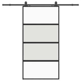 Sliding Door with Hardware Set Black 102,5x205 cm Tempered Glass 3375971