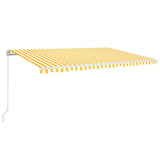 ZNTS Manual Retractable Awning with LED 500x350 cm Yellow and White 3069023