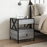 Bedside Table with Infinity LED Grey Sonoma 40x40x51 cm 3284104