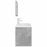 ZNTS 3 Piece Bathroom Furniture Set Concrete Grey Engineered Wood 3324918