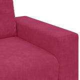 Sofa Set with Cushion 3 pcs Wine Red 221 x 78 x 80 cm Velvet 3324643