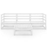 Garden Lounge Set White Solid pinewood Modular Garden Lounge Set 3075325