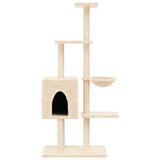 Cat Tree with Sisal Scratching Posts Cream 145 cm 172094