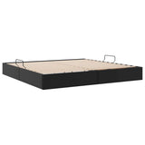 Storage Bed with Mattress Black 200 x 200 cm Faux leather 3369961