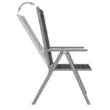 Garden Lounge Set Black and Silver Aluminium, Textilene Medium 3070644