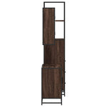 ZNTS 3 Piece Bathroom Furniture Set Brown Oak Engineered Wood 3301169