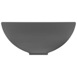 Luxury Bathroom Basin Round Matt Dark Grey 32.5x14 cm Ceramic 146972
