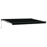 Retractable Awning Black 450 x 300 cm Polyester and Metal 3330968