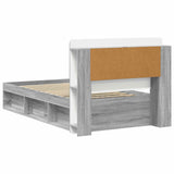 Bed Frame with Storage Grey Sonoma 80 x 200 cm Engineered Wood 3433433