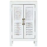 Sideboard White 55x30x90 cm Solid Wood Acacia 351612