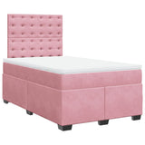 Box Spring Bed with Mattress Pink 120x200 cm Velvet 3290899