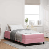 Box Spring Bed with Mattress Pink 90 x 210 cm Fabric 3398730