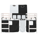 Kids' Loft Bed with Tunnel without Mattress White&Black 80x200cm 3206985